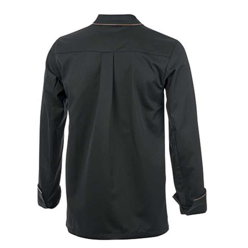 Men's Black Long Sleeve Bi-material Chef Coat Navarre - LAFONT