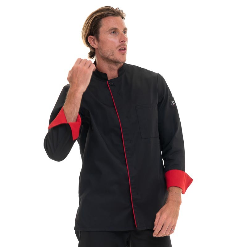 Men's Black Long Sleeve Chef's Coat BOKO- ROBUR