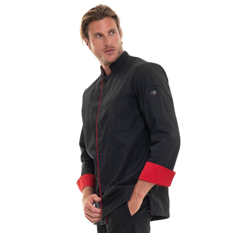 Men's Black Long Sleeve Chef's Coat BOKO- ROBUR