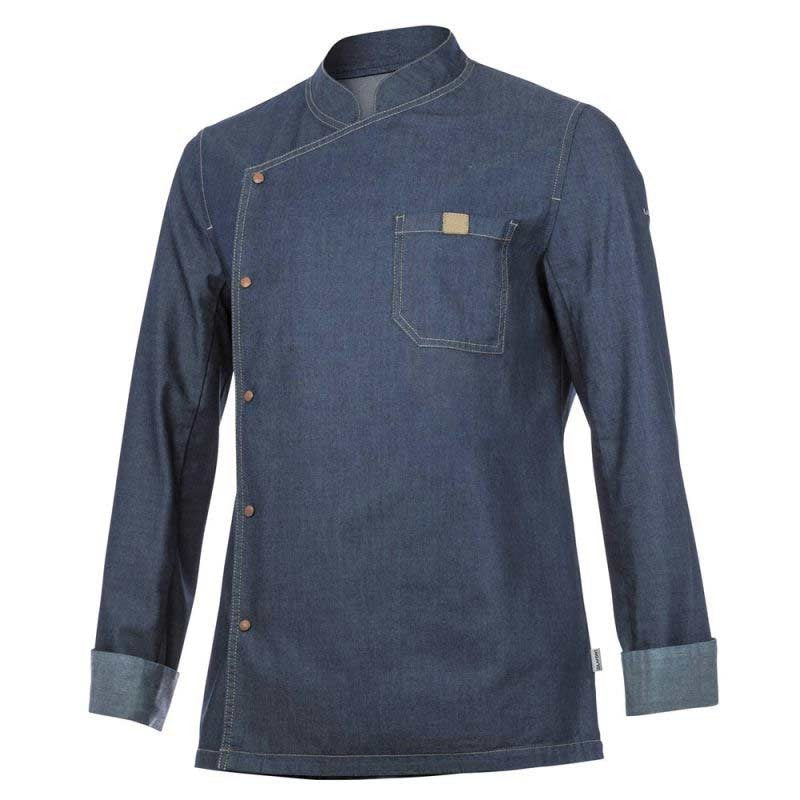 Men's Kitchen Coat Long Sleeves Denim Blue Broca- LAFONT