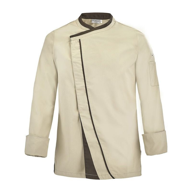 Men's Long Sleeve Beige Kitchen Coat Mint - LAFONT