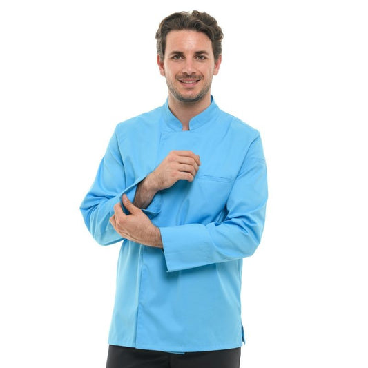 Men's Long Sleeve Turquoise Chef Coat Texas - MANELLI