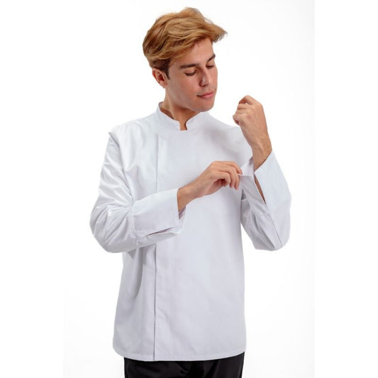 Men's White Long Sleeve Chef's Coat Texas - MANELLI