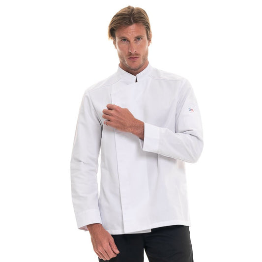 Men's White Long Sleeve kitchen Coat ASPIN - ROBUR