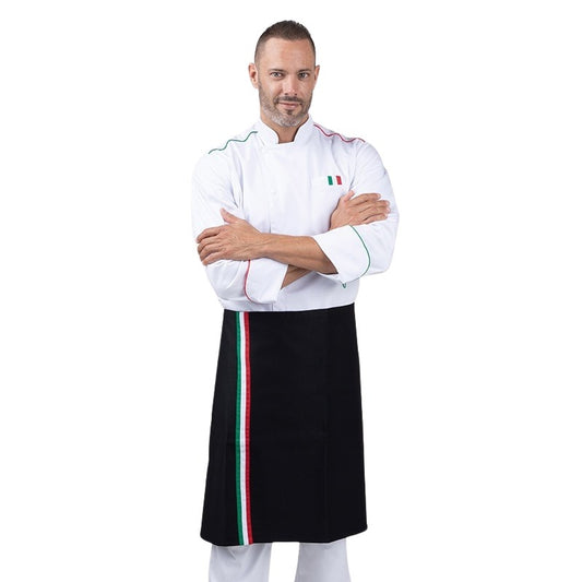 Napoli Black Half-Chef Kitchen Apron - MANELLI