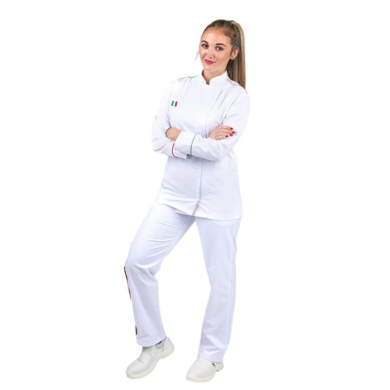 Napoli White Kitchen Trousers for Women - MANELLI