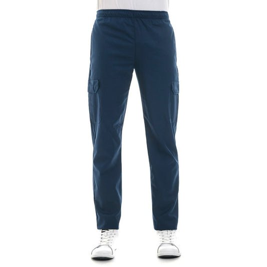 Navy blue kitchen pants with side pockets - MANELLI