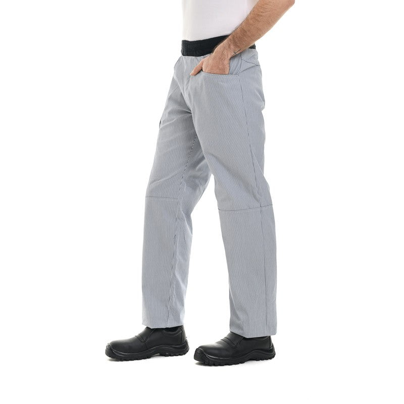 Navy blue lined white pants - MANELLI