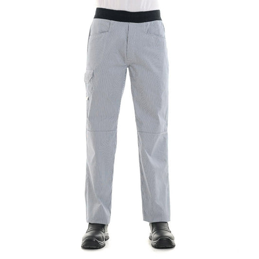 Navy blue lined white pants - MANELLI