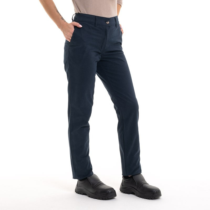 Navy peach skin chinos for women - Chiara - ROBUR