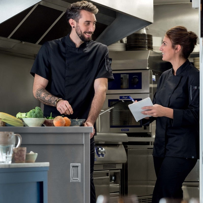 Nero Black Short Sleeve Chef Coat - ROBUR