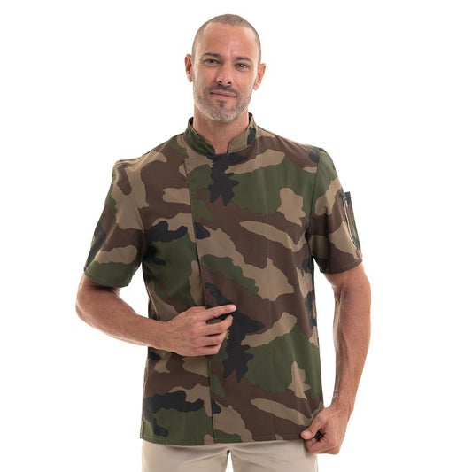 Nero Camouflage Short Sleeve Chef Coat - ROBUR