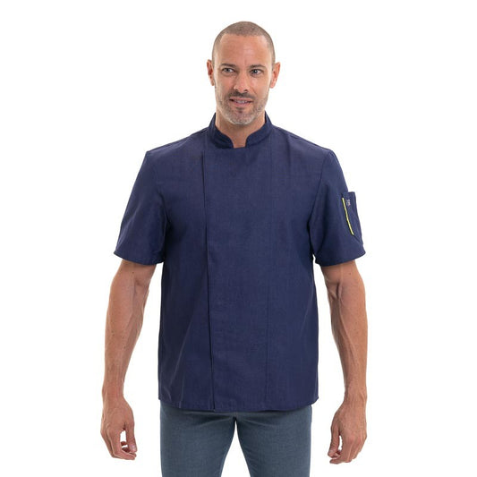 Nero Short Sleeve Denim Chef Coat - ROBUR