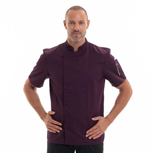 Plum Short Sleeves Chef Coat Nero- ROBUR