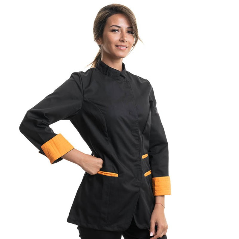 RIA Long Sleeve kitchen Coat black/melon - ROBUR