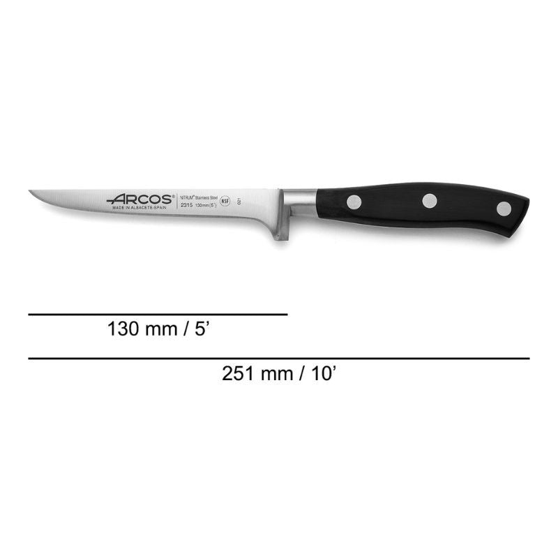 Riviera Series 130mm Black Boning Knife - ARCOS