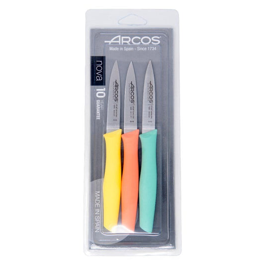 Set of 3 Colored Nova Range Paring Knives - ARCOS