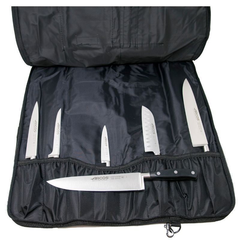 Set of Knives with Filled Black Riviera Case by Arcos - MANELLI