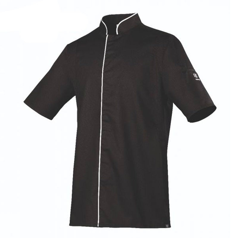 Short Sleeve Black Chef Coat ERIC - ROBUR