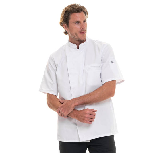 Short Sleeve White Kitchen Coat ENERGY- ROBUR