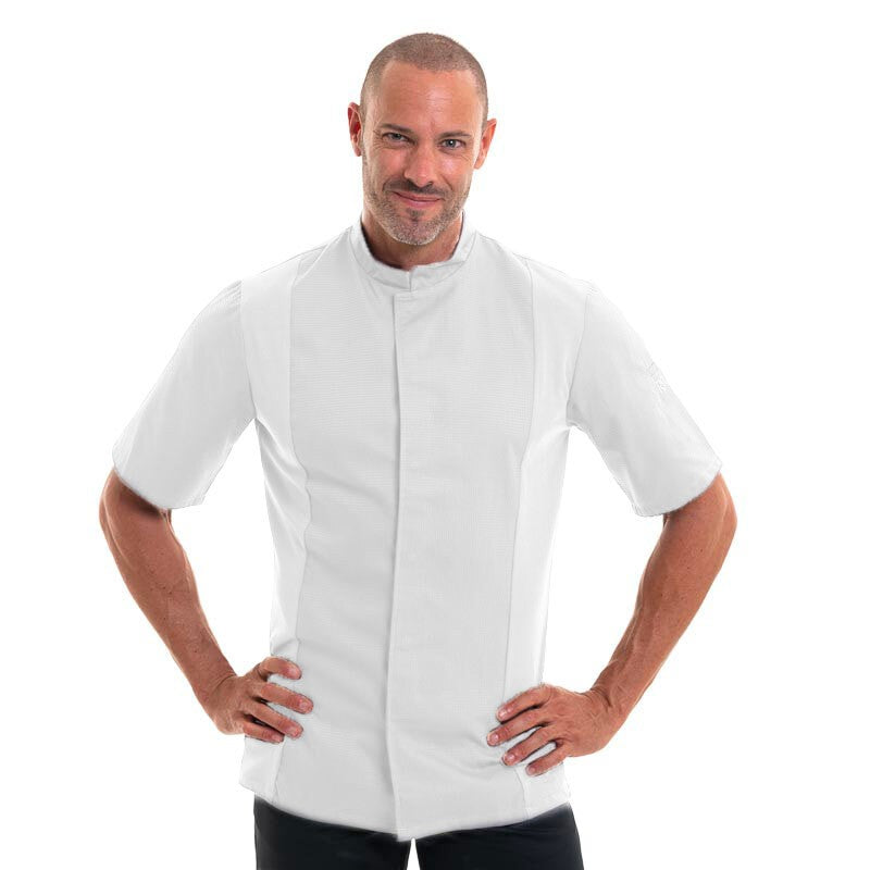 Short Sleeve White Kitchen Coat Siaka - ROBUR