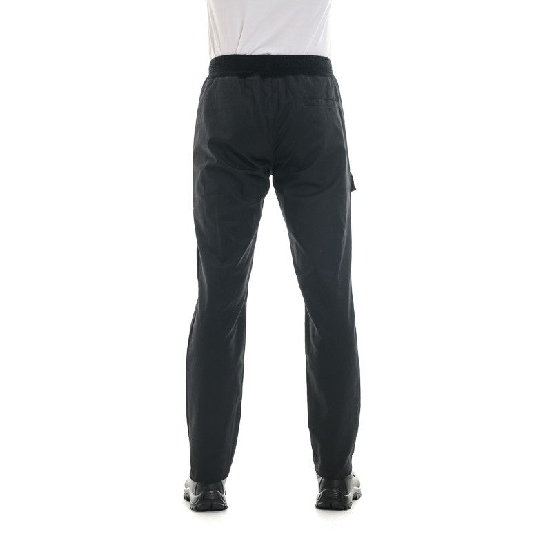 Slim Black Comfort Kitchen Trousers - MANELLI