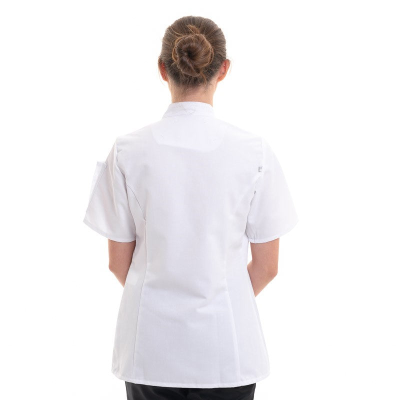 Unera White Chef Coat with Short Sleeve - ROBUR