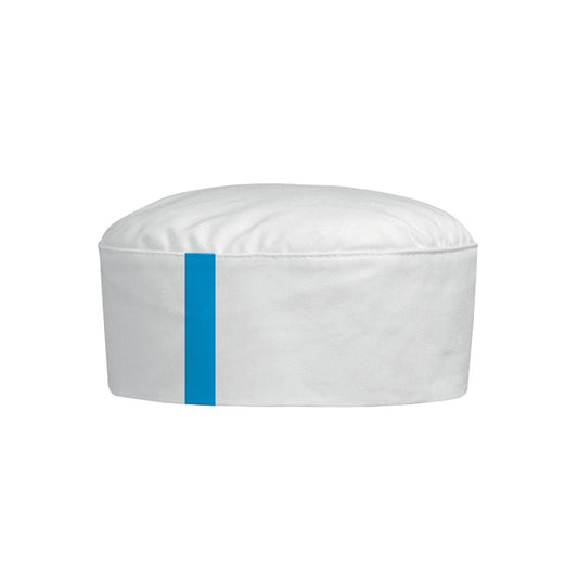 White Cap with Sky Blue Piping - MANELLI