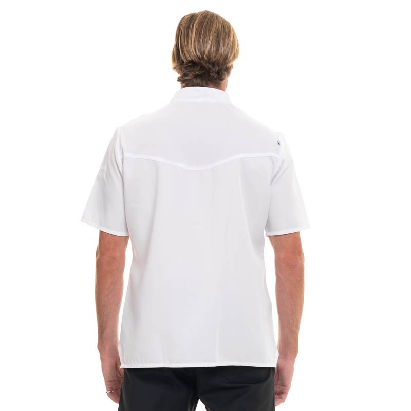 White Short Sleeve kitchen Coat BALSA - ROBUR