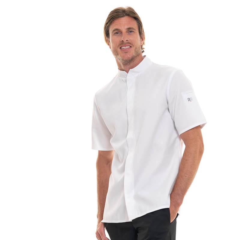 White Short Sleeve kitchen Coat BALSA - ROBUR