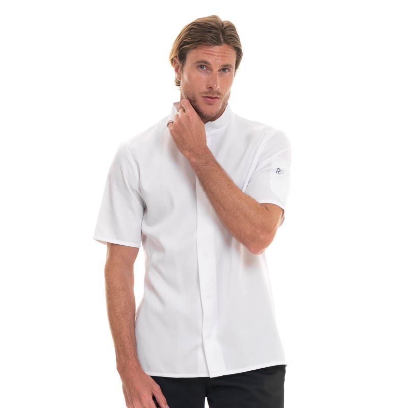 White Short Sleeve kitchen Coat BALSA - ROBUR