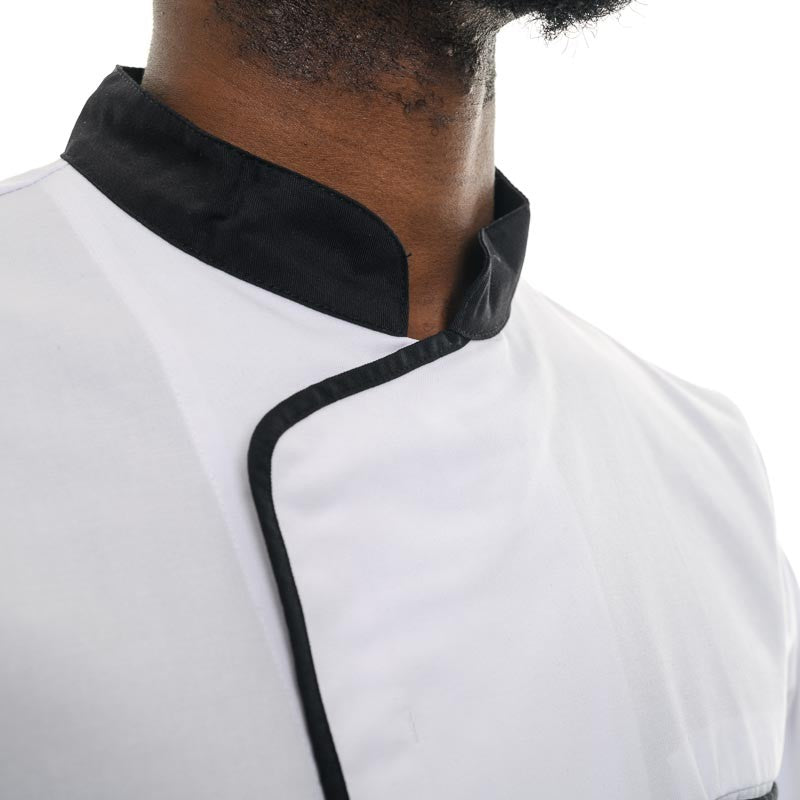 White and Black Long Sleeve Chef Coat Energy - ROBUR