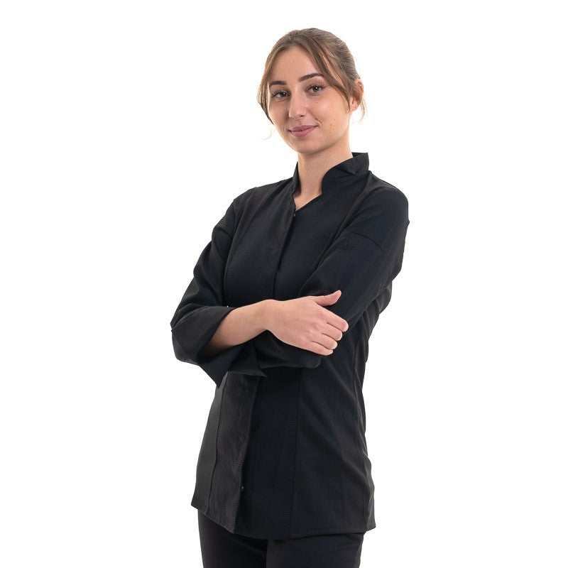 Women's Black Long Sleeve Kitchen Coat ABELLA - ROBUR