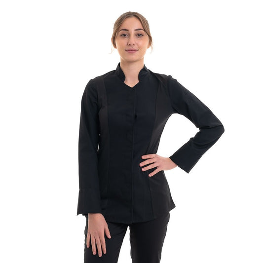 Women's Black Long Sleeve Kitchen Coat ABELLA - ROBUR