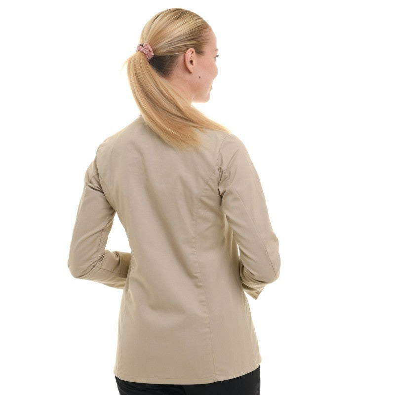 Women's Long Sleeve Beige Kitchen Coat California - MANELLI