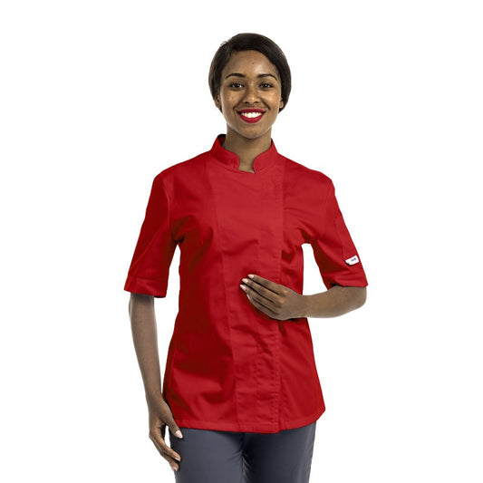 Women's Long Sleeve Red Kitchen Coat - MANELLI