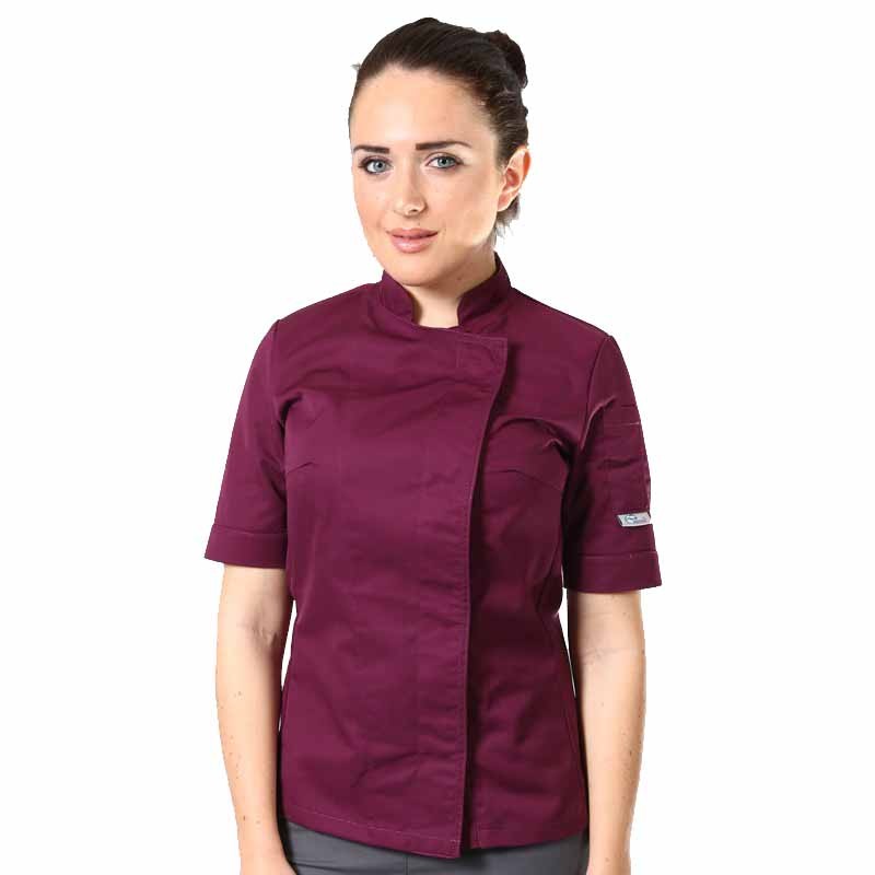 Women's Plum Short Sleeve Kitchen Coat - MANELLI