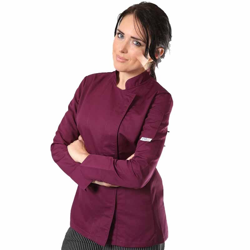 Women's Plum Short Sleeve Kitchen Coat - MANELLI