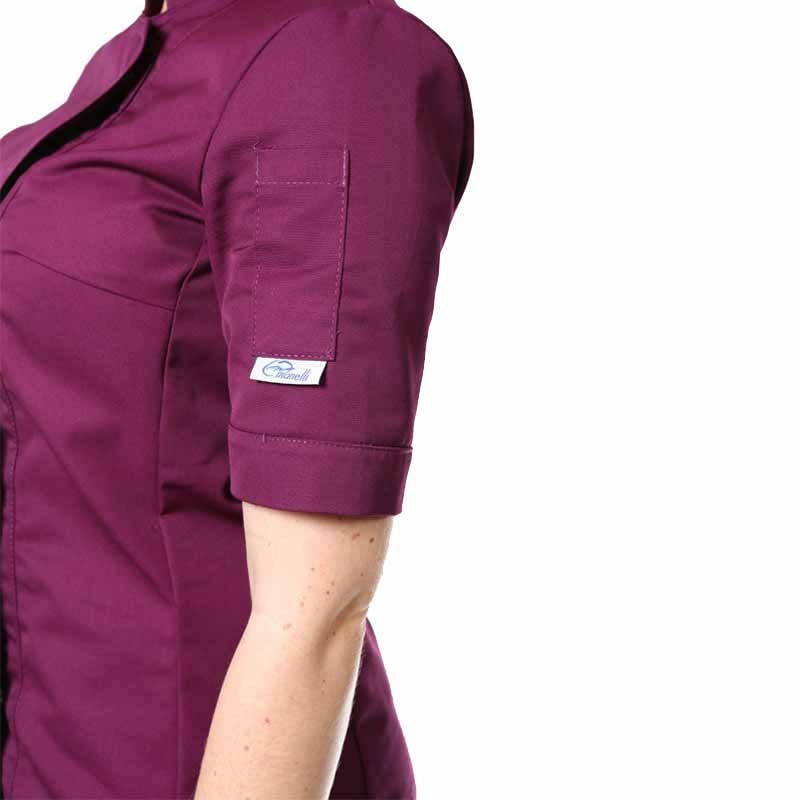 Women's Plum Short Sleeve Kitchen Coat - MANELLI