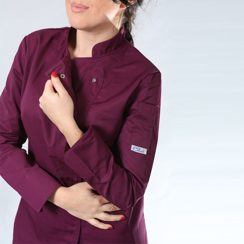 Women's Plum Short Sleeve Kitchen Coat - MANELLI