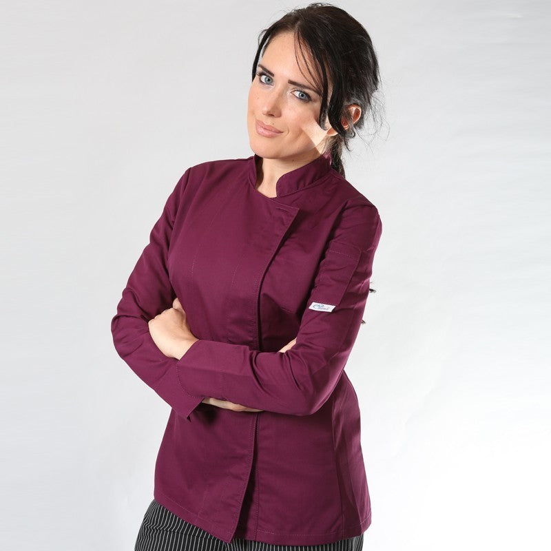 Women's Plum Short Sleeve Kitchen Coat - MANELLI