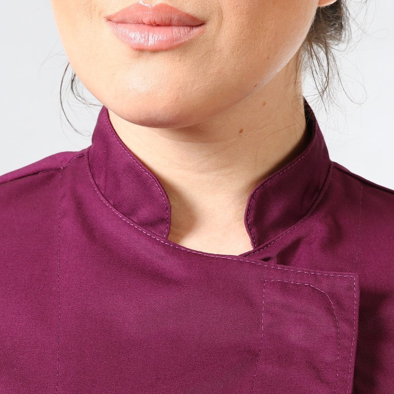 Women's Plum Short Sleeve Kitchen Coat - MANELLI