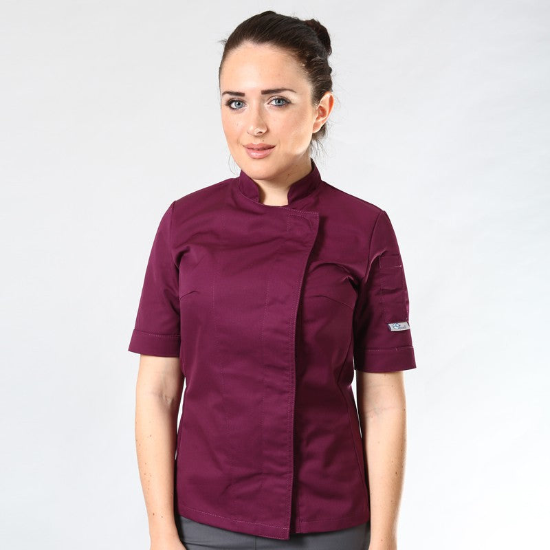 Women's Plum Short Sleeve Kitchen Coat - MANELLI