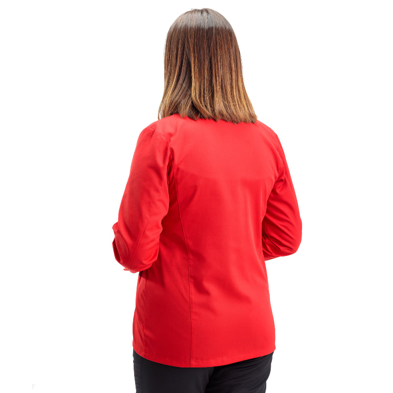 Women's Red Long Sleeve Chef's Coat Californie - MANELLI