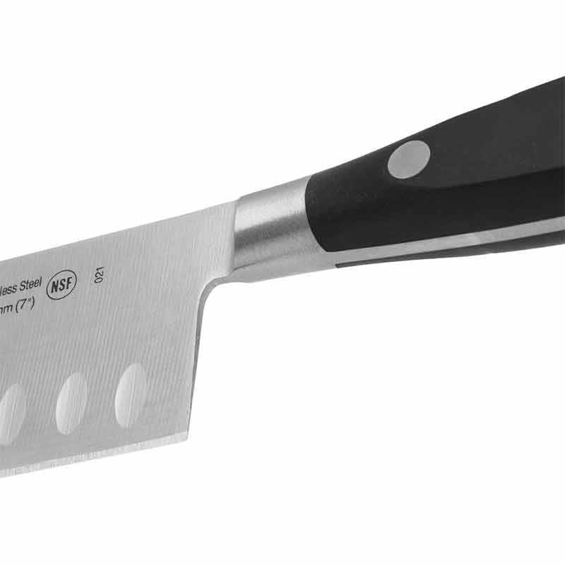 Arcos Noir Santoku Knife Honeycomb Blade 7.09 inch Riviera Range - ARCOS