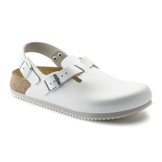 Birkenstock Kitchen Shoes Tokio Clog White Leather Non-Slip Soles - BIRKENSTOCK