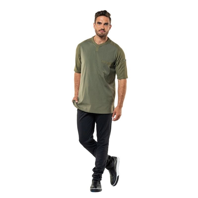 Chaud Devant Khaki Eco-Responsible Kitchen T-shirt - CHAUD DEVANT