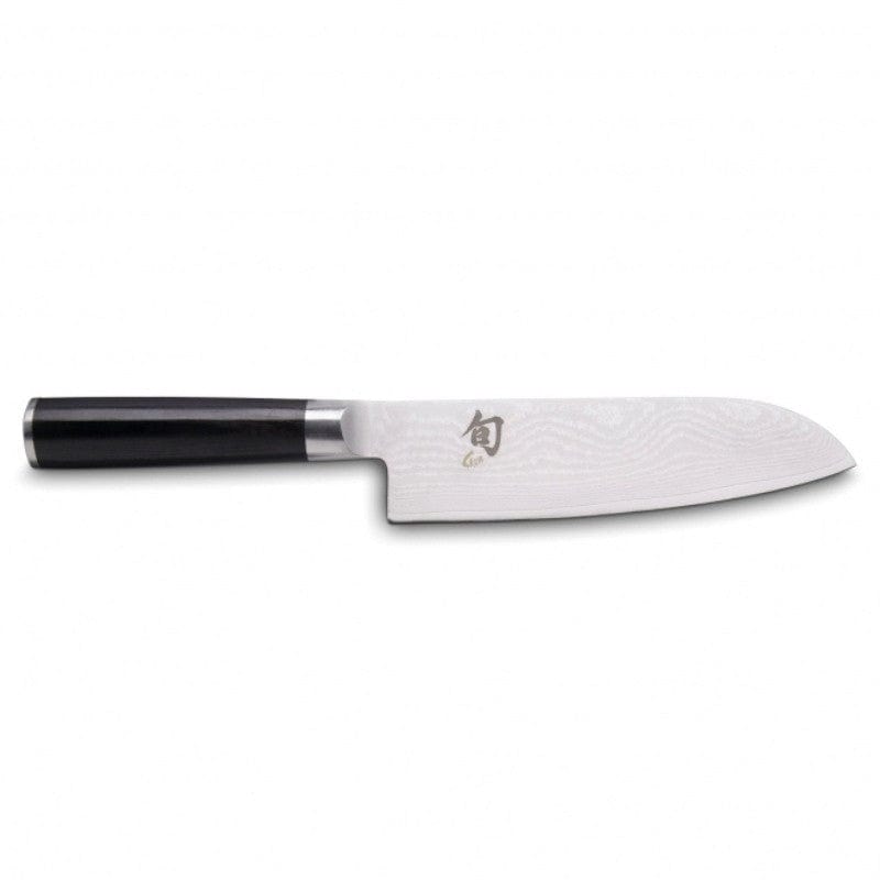 Kai Japanese Santoku Knife and Cutting Board Set with 7 Inch Damascus Steel Blade - KAI