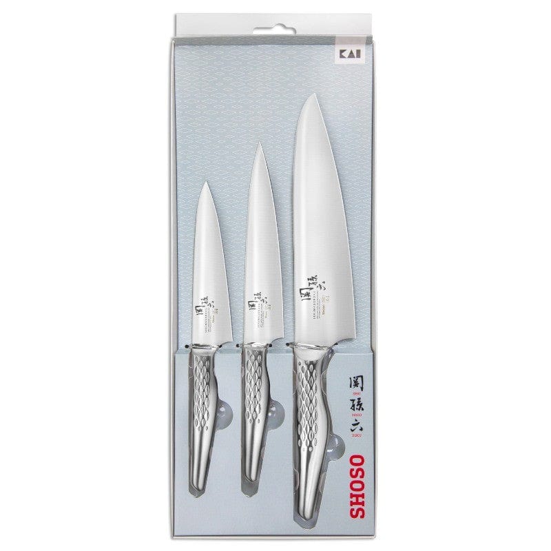 Kai Set of 3 Japanese Knives Office Utility Chef 3.15 inch - KAI