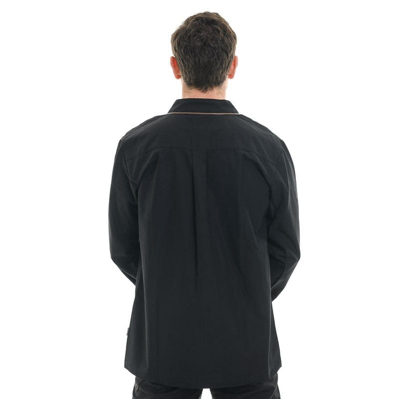 Lafont - Cuisine Men's Black Long Sleeve Bi-material Chef Coat - LAFONT